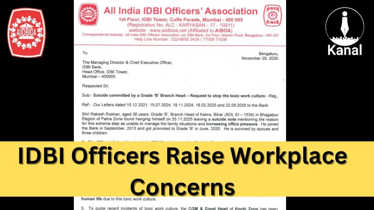 All India IDBI Officers’ Association Raises Concerns Over Workplace Pressure and Seeks Policy Reforms